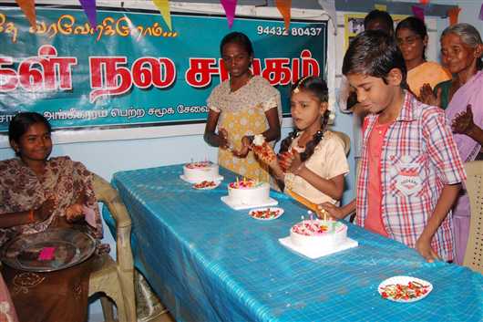 Birth day function for poor childens