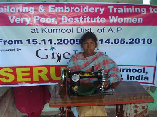 Donate a embriodery machine to poor adolescent girl