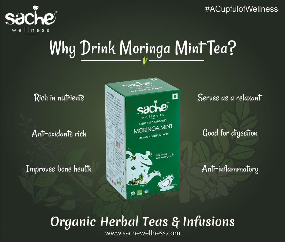 Organic Moringa Mint Tea for Summer Season